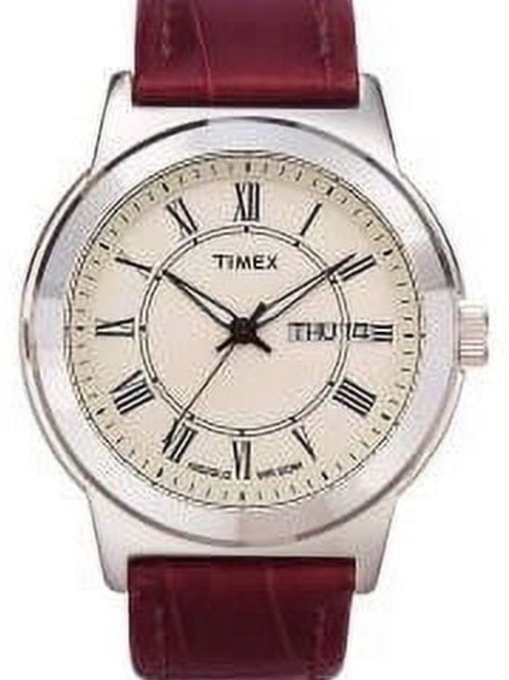 Timex Silver Case Watch with Cream Dial and Brown Leather Strap - Picture 5 of 5